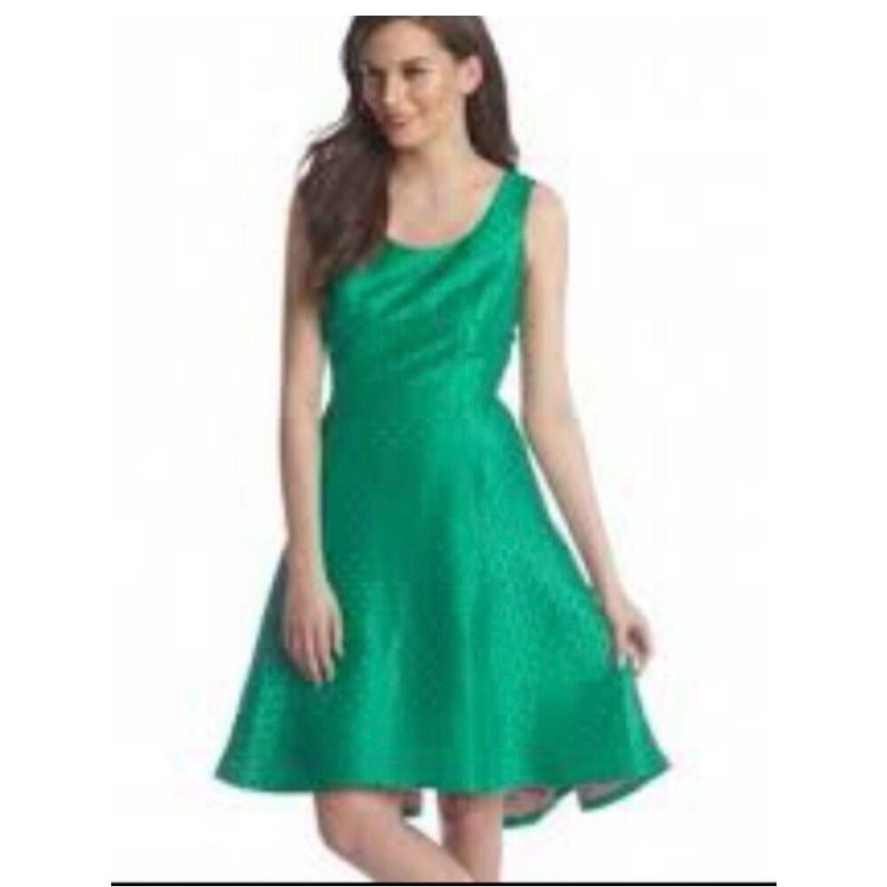 Jane Summers Sleeveless Emerald Green Midi Fit-and-Flare Dress with high-low hem